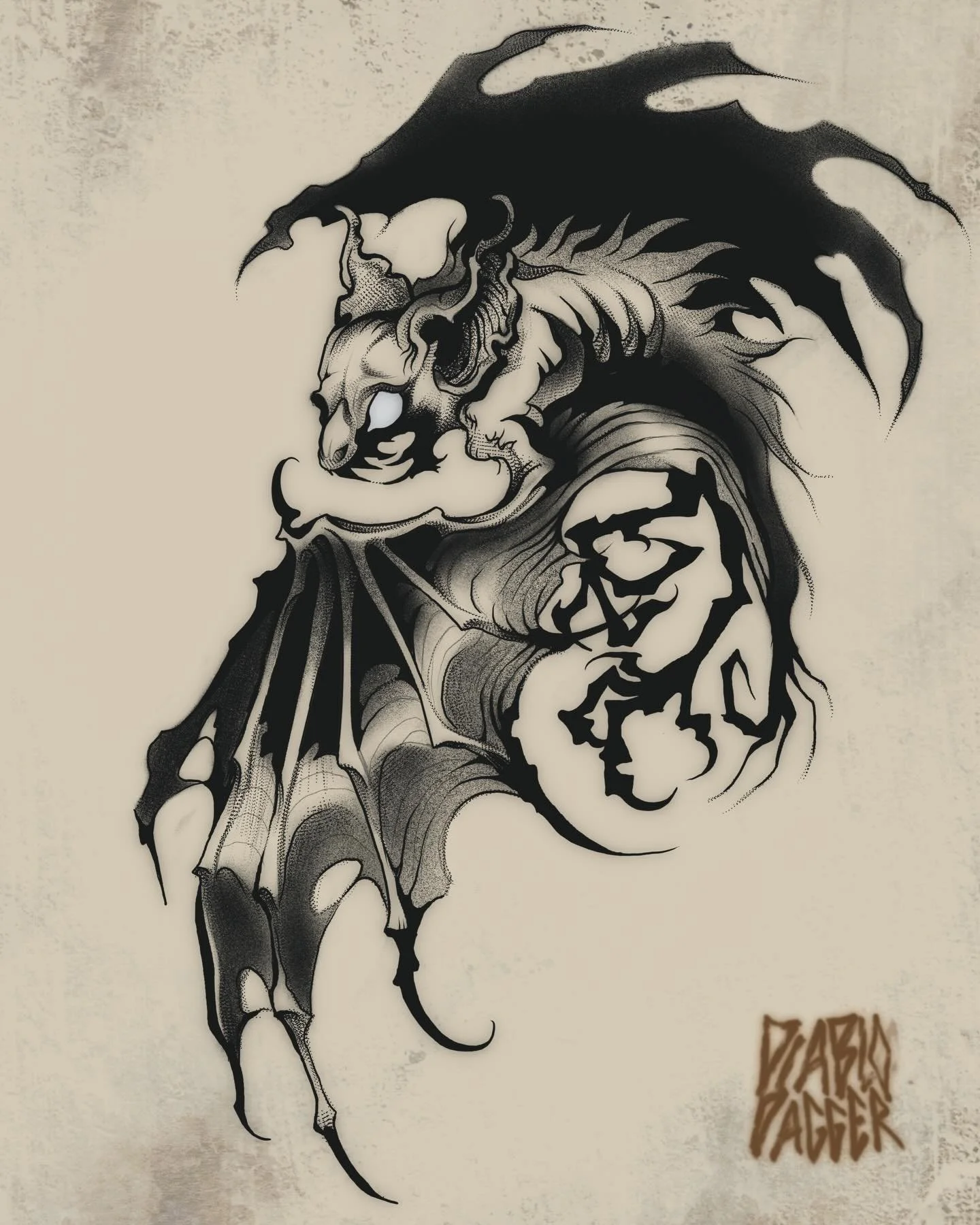 BAT FLASH (SOLD)

Because this is a new style for me, I&rsquo;d like to do this for a  significantly reduced price of $75/hr. I would need quite a bit of space, at the smallest, around 8-9 inches. I&rsquo;m very interested in doing more of this style