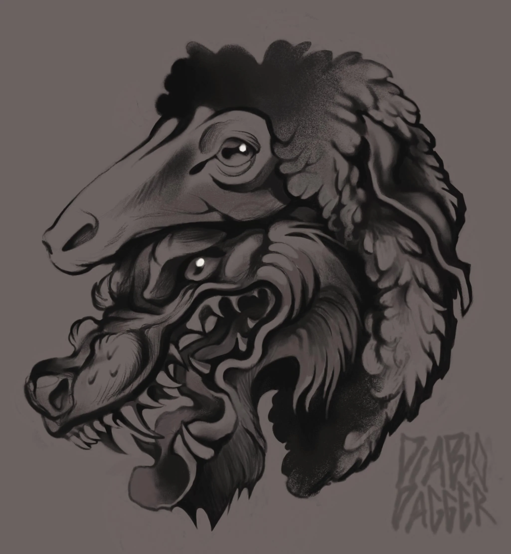 A wolf in sheep&rsquo;s clothing 

#wolftattoo #folklore #vancouvertattoo #blackwork #gothictattoo