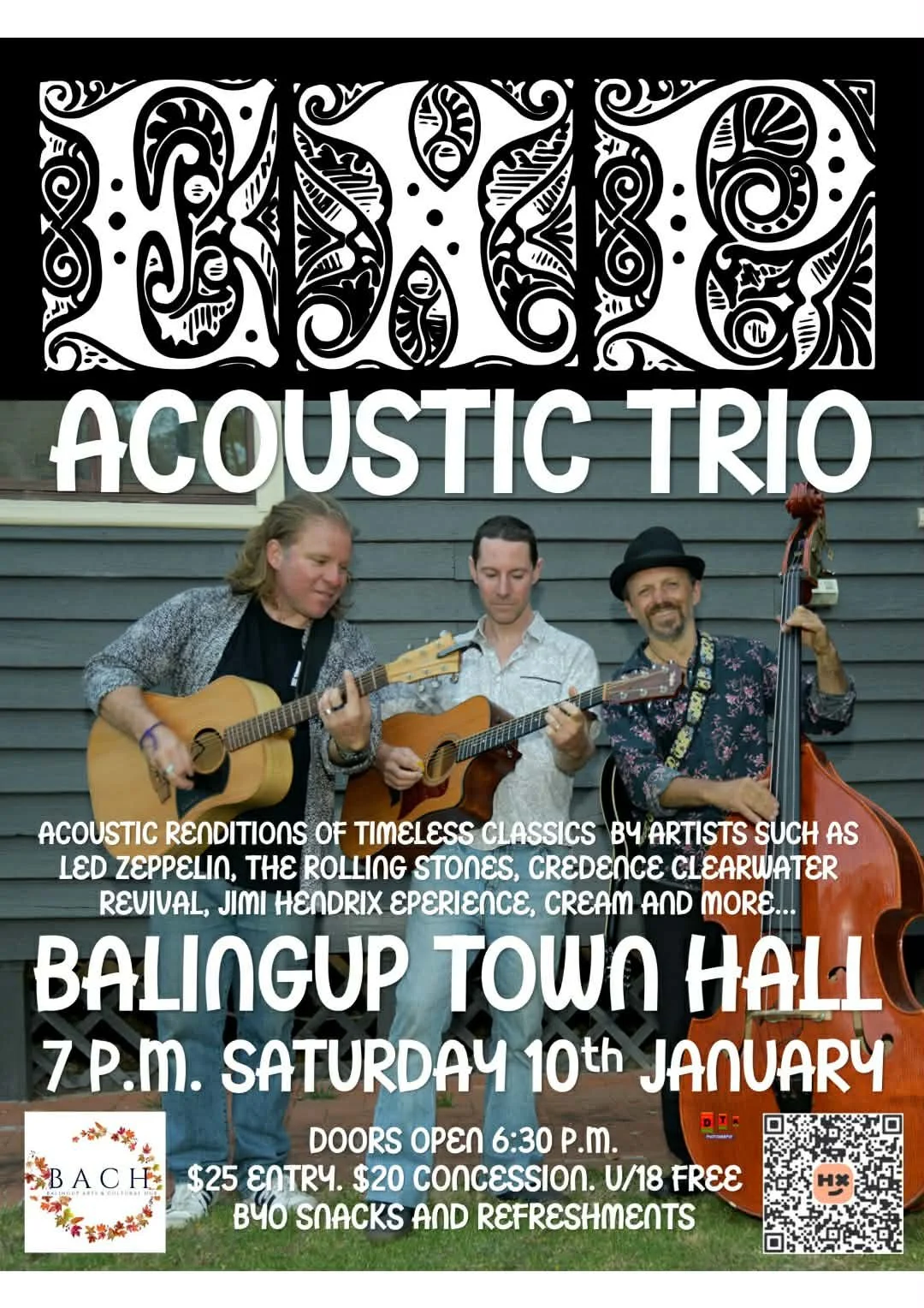 EXP Acoustic Trio plays Balingup Town Hall