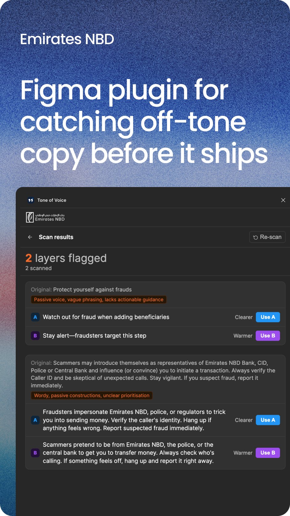 Figma plugin for catching off-tone copy before it ships