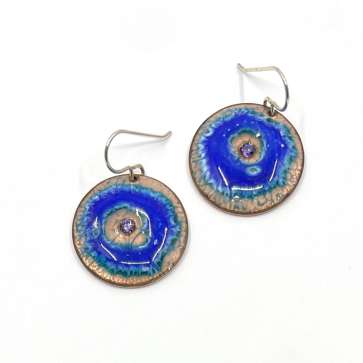 Blue Bullseye Earrings