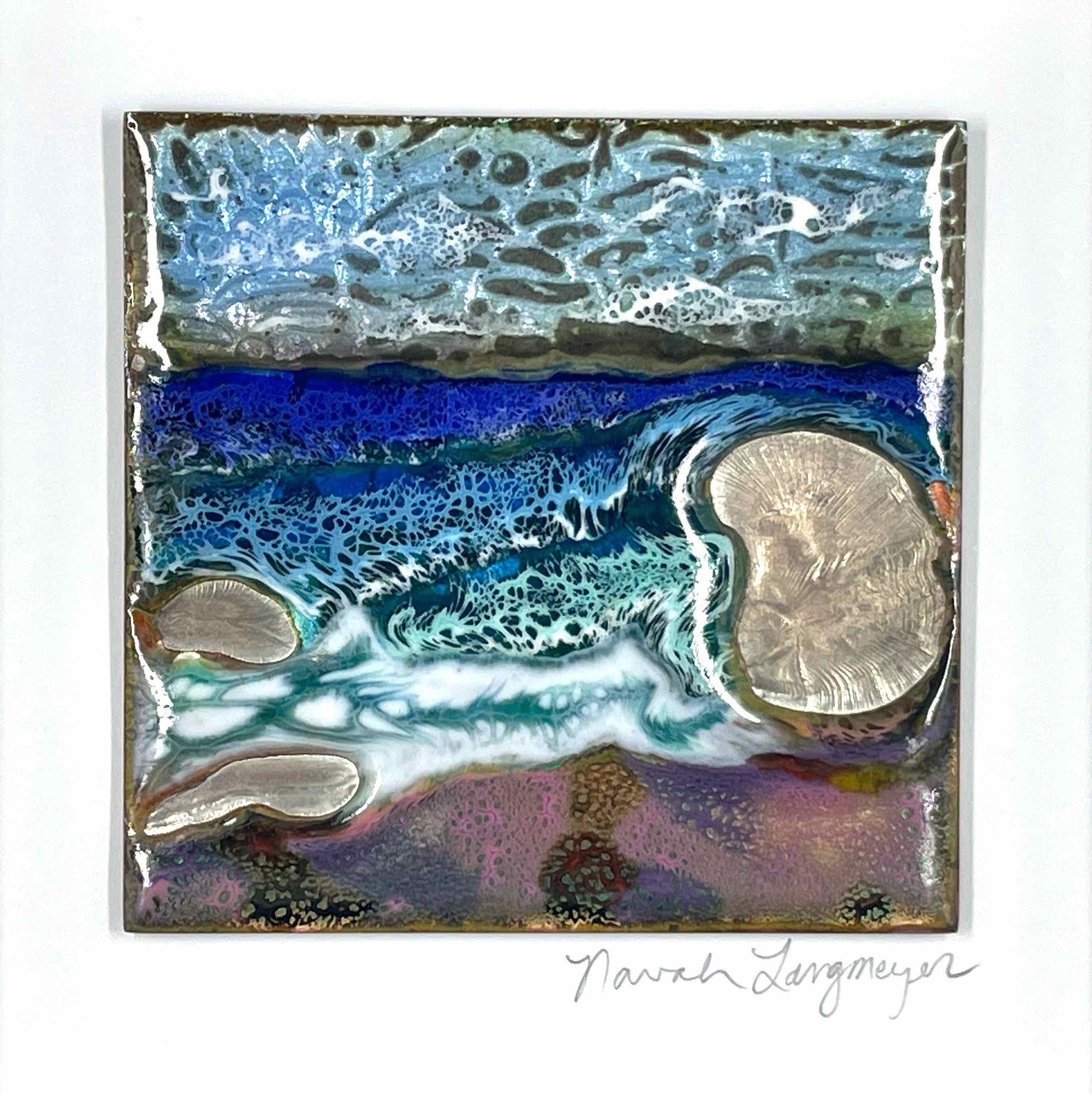 Seascape 1 2024: enamel, copper, silver