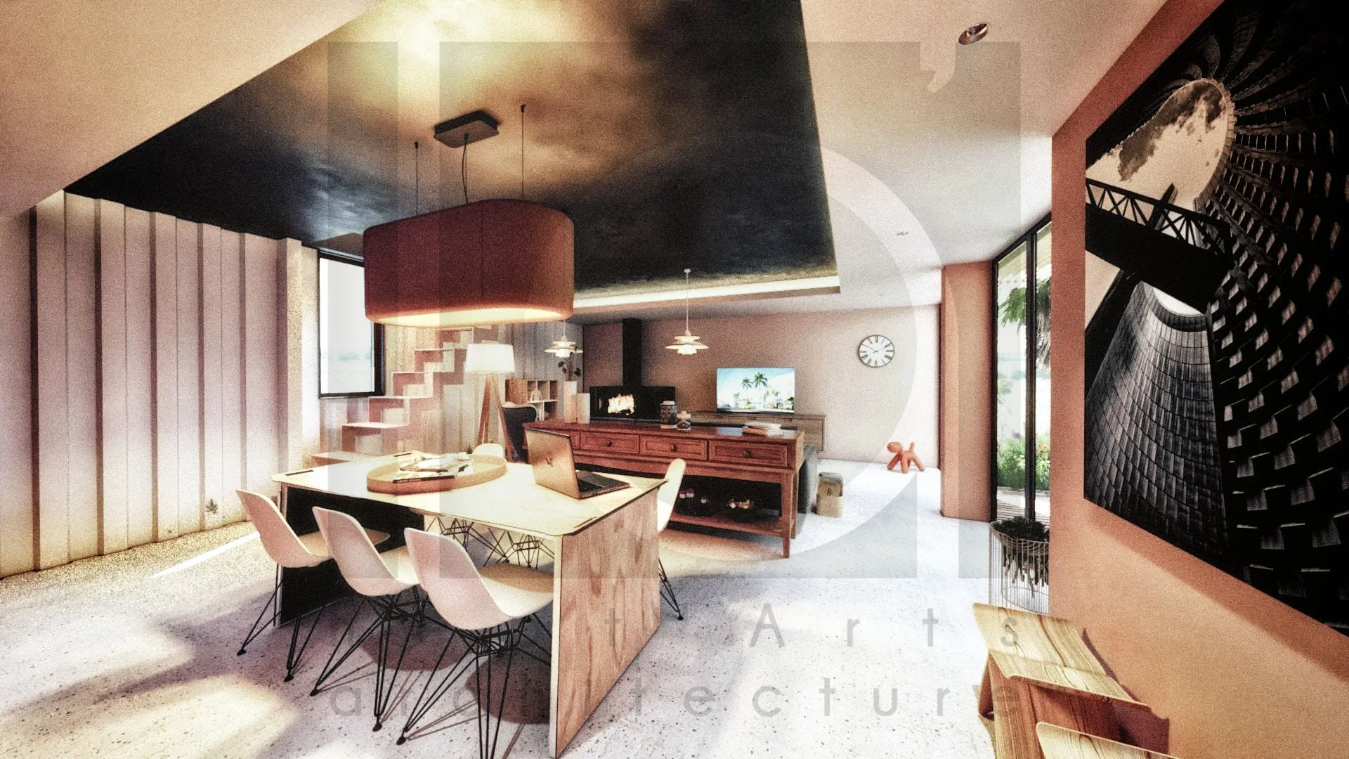 villa architecte madm container construction maison architecture moderne marseille vue générale salon /jour