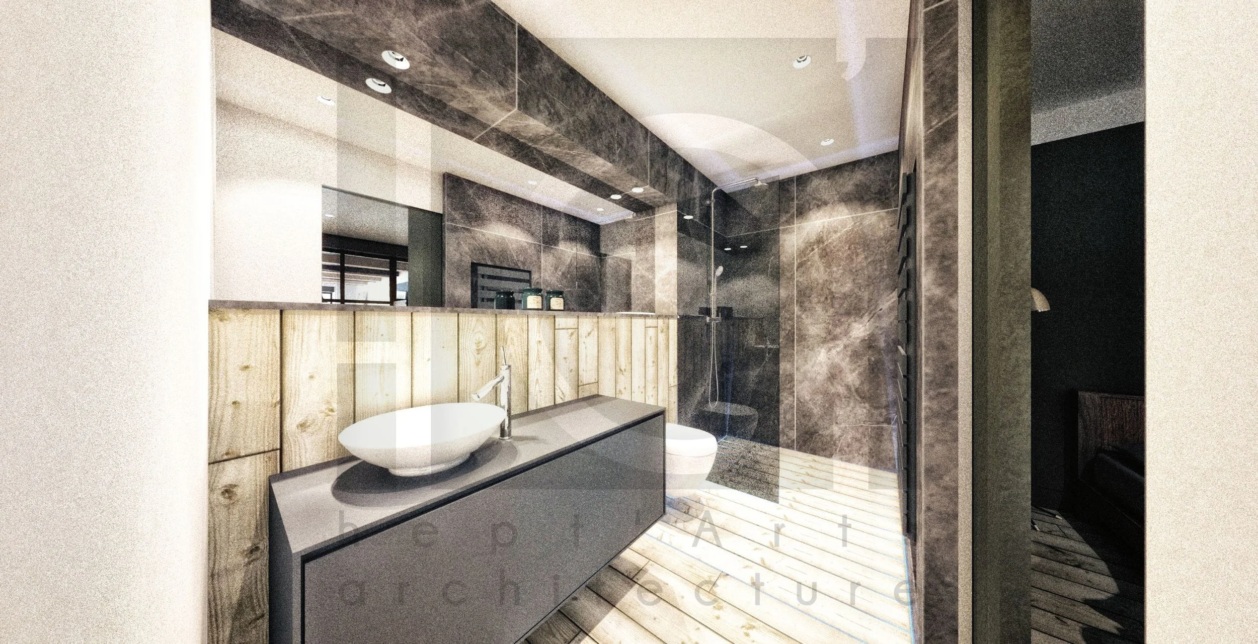 appartement sjc rénovation aménagement décoration moderne vue salle de bain principale