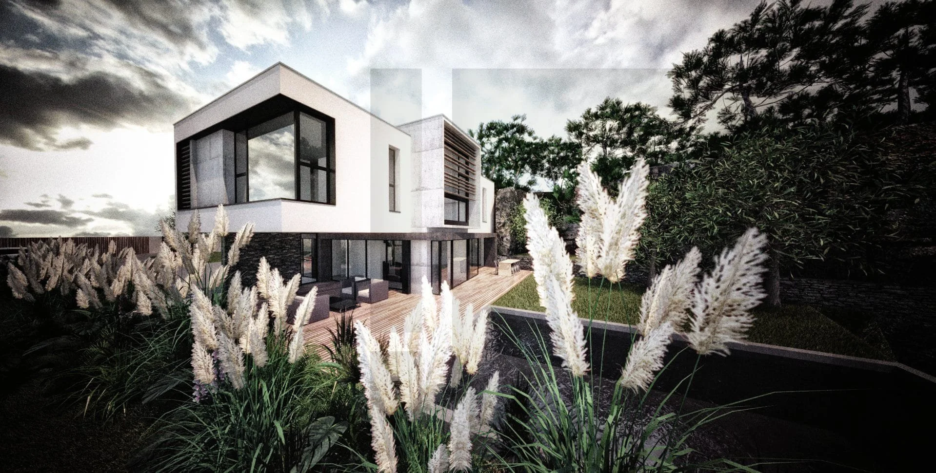 villa architecte fib construction décoration maison architecture moderne marseille vue angle sud ouest