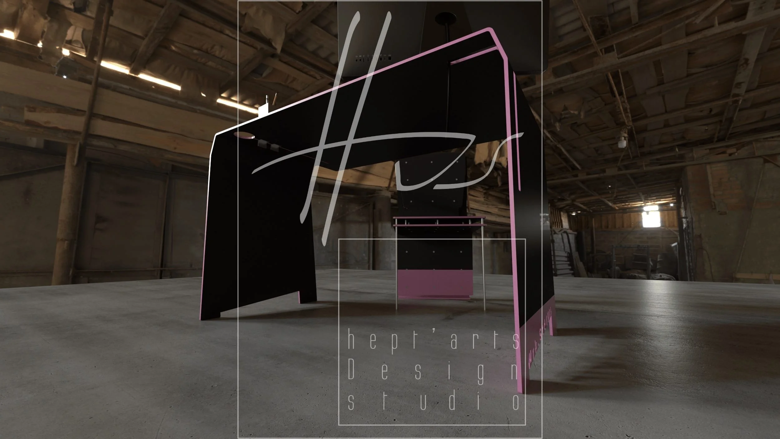 workstand lyly bureau individuel design mobilier moderne fabrication sur mesure acier thermolaqué vue 2