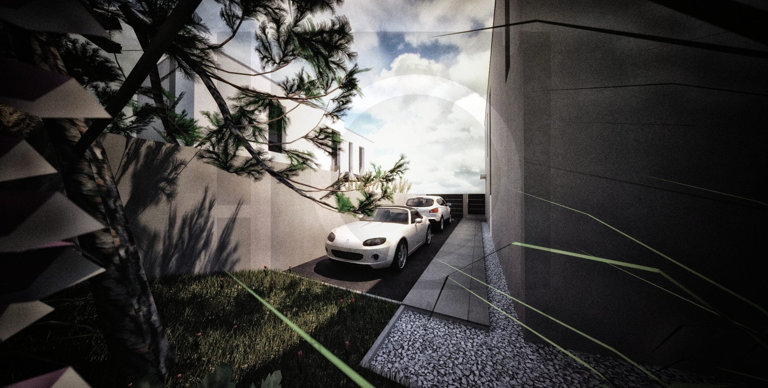 villas architecte 478cdf promotion immobilière lotissement construction maison architecture moderne la ciotat vue angle Nord-Ouest villa 1