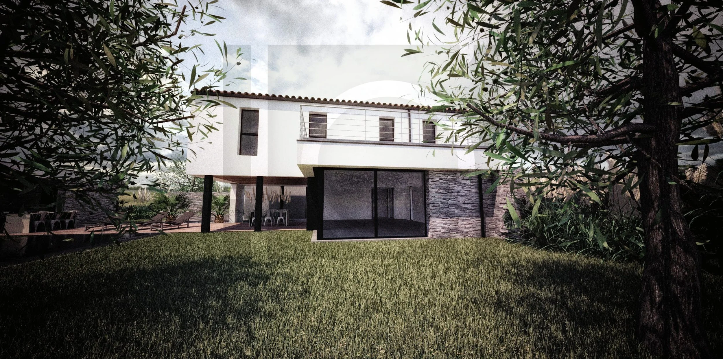 villa architecte blk construction maison architecture contemporaine mazan vue générale sud