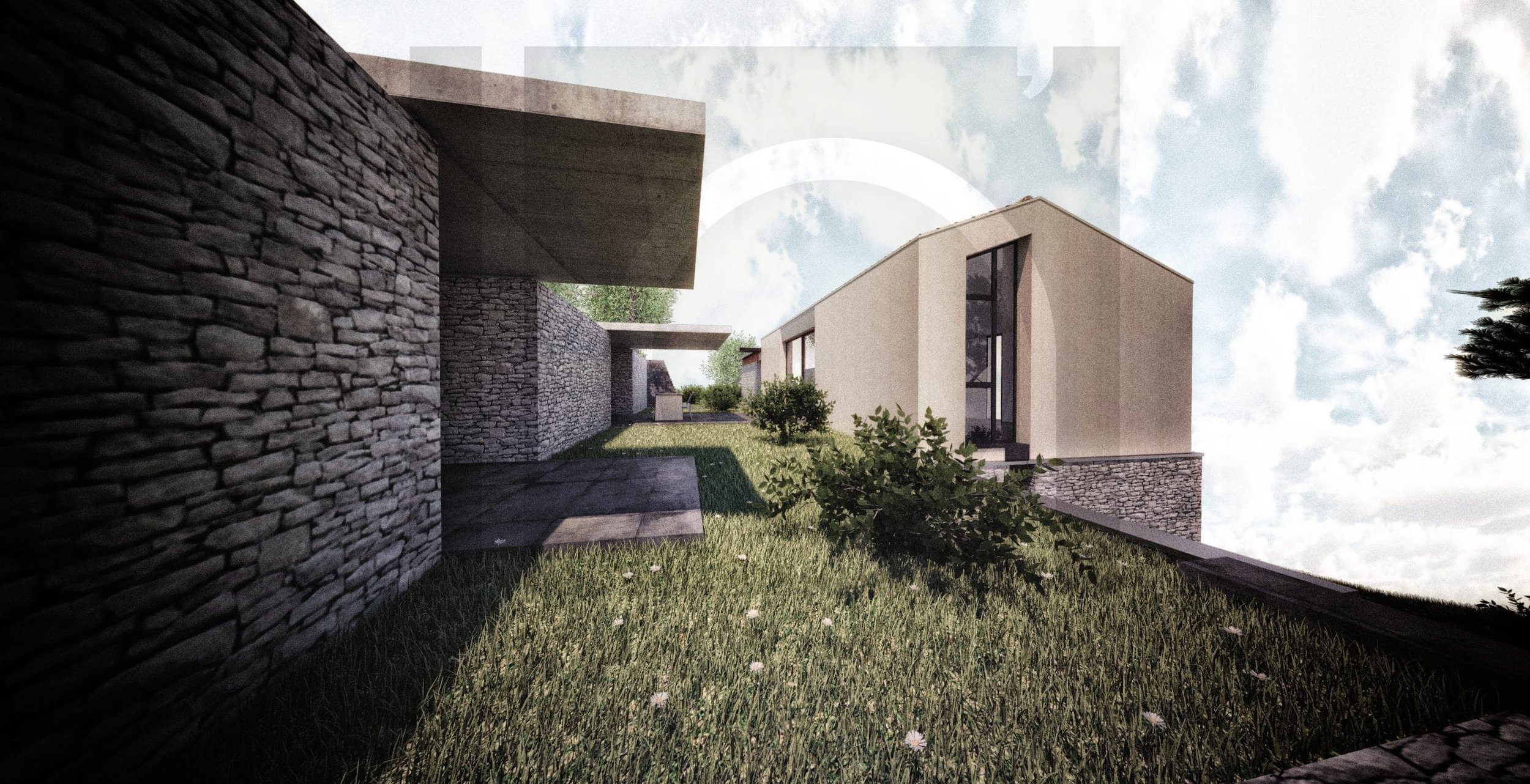 villa architecte vac construction maison architecture contemporaine chateauneuf-villevieille vue angle Sud-Ouest