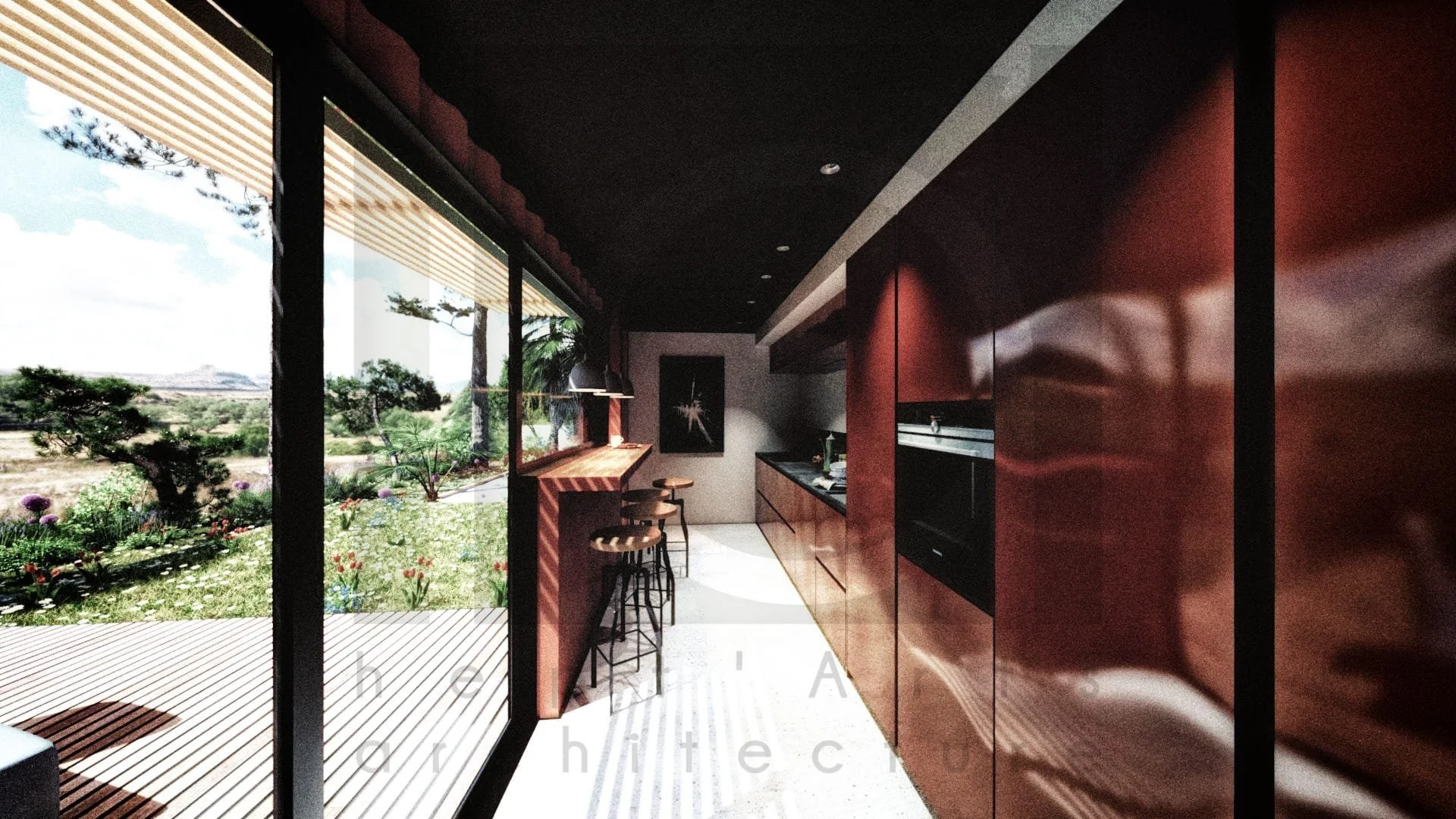 villa architecte madm container construction maison architecture moderne marseille vue cuisine /jour