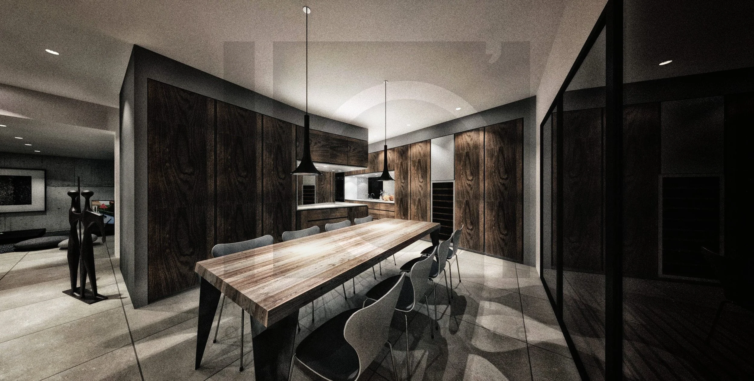 villa architecte fib construction décoration maison architecture moderne marseille vue sur zone repas cuisine nuit