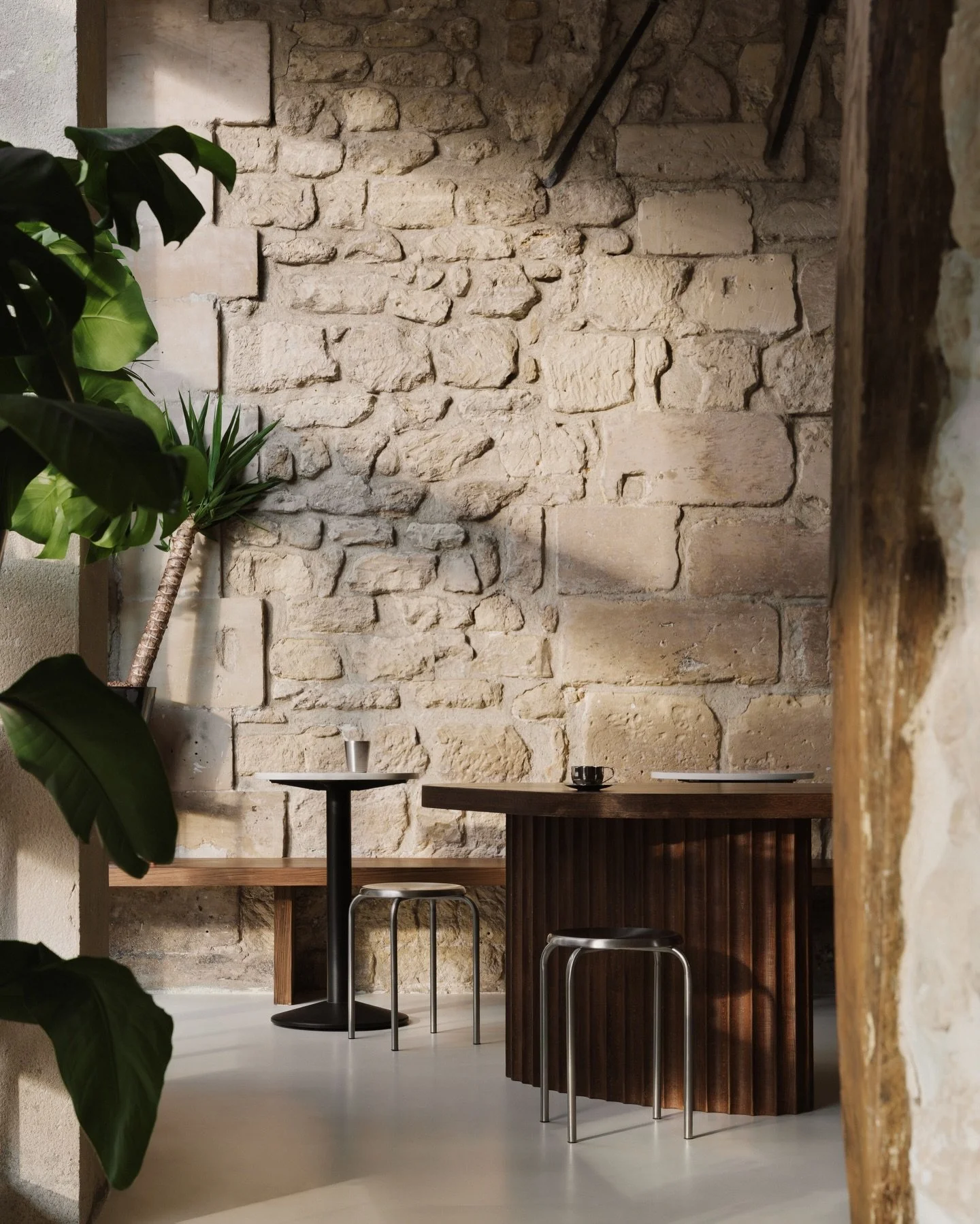 New coffee shop in the 4th arrondissement of Paris, the @minicafeparis, designed by @atelier__alma 🌿