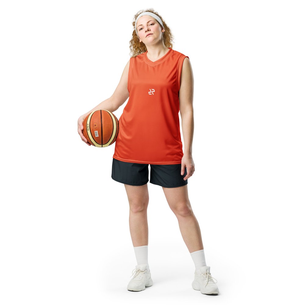 Rarp-ID Outrageous Orange Recycled Unisex Basketball Jersey