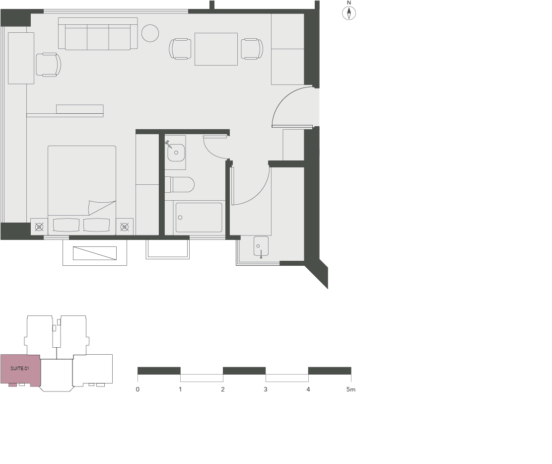 One Bed Premier (577 sq ft Gross)