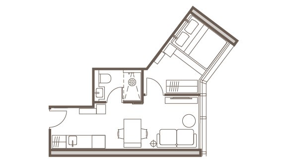 1 Bedroom Layout