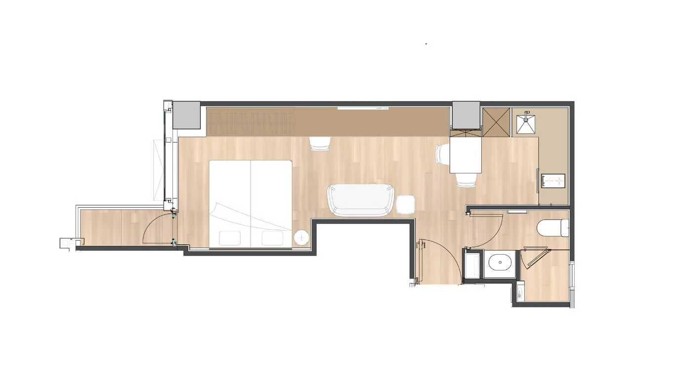 The Bauhinia Studio Balcony Layout Plan
