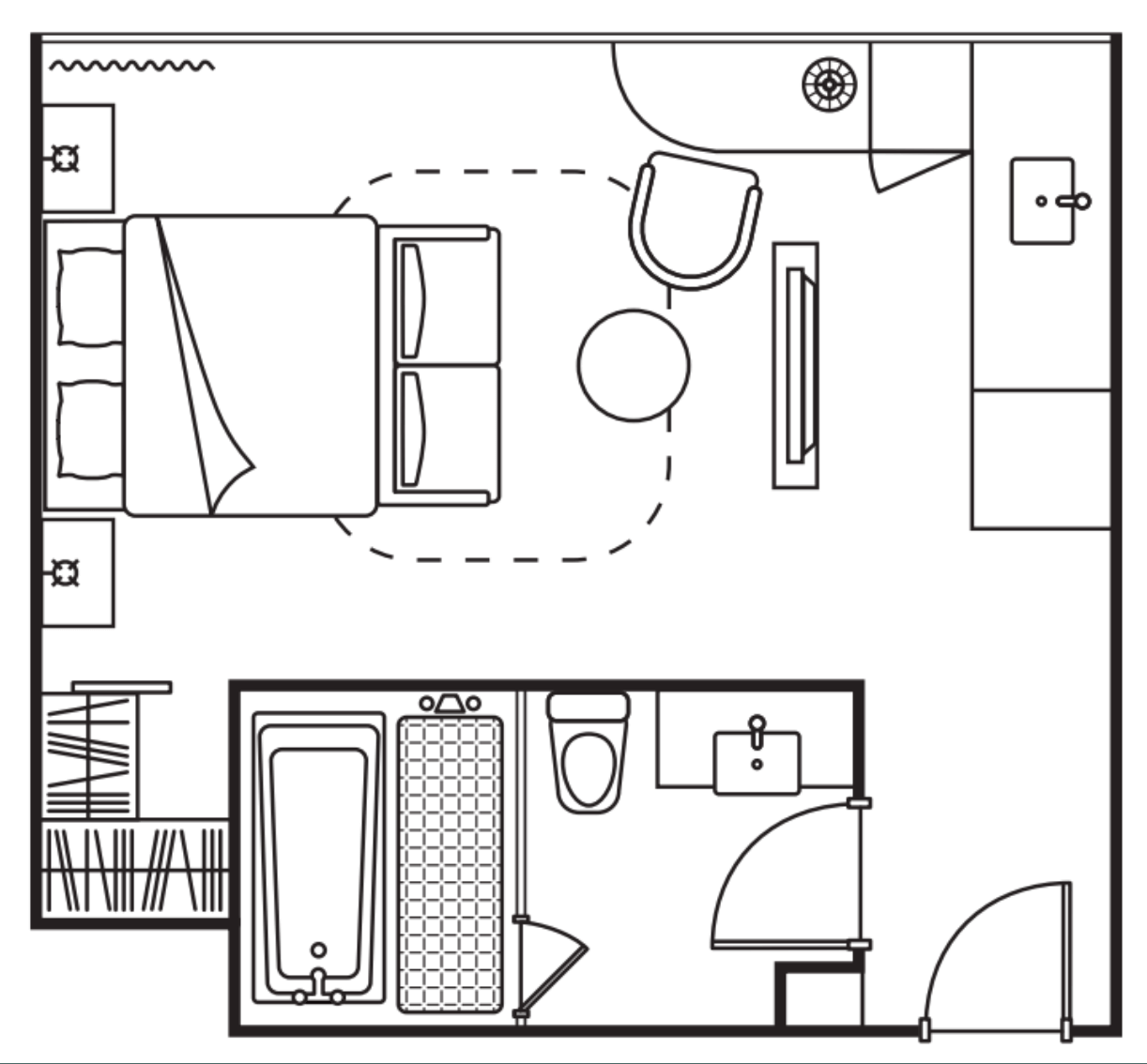 Studio Premier King | 366 sq ft