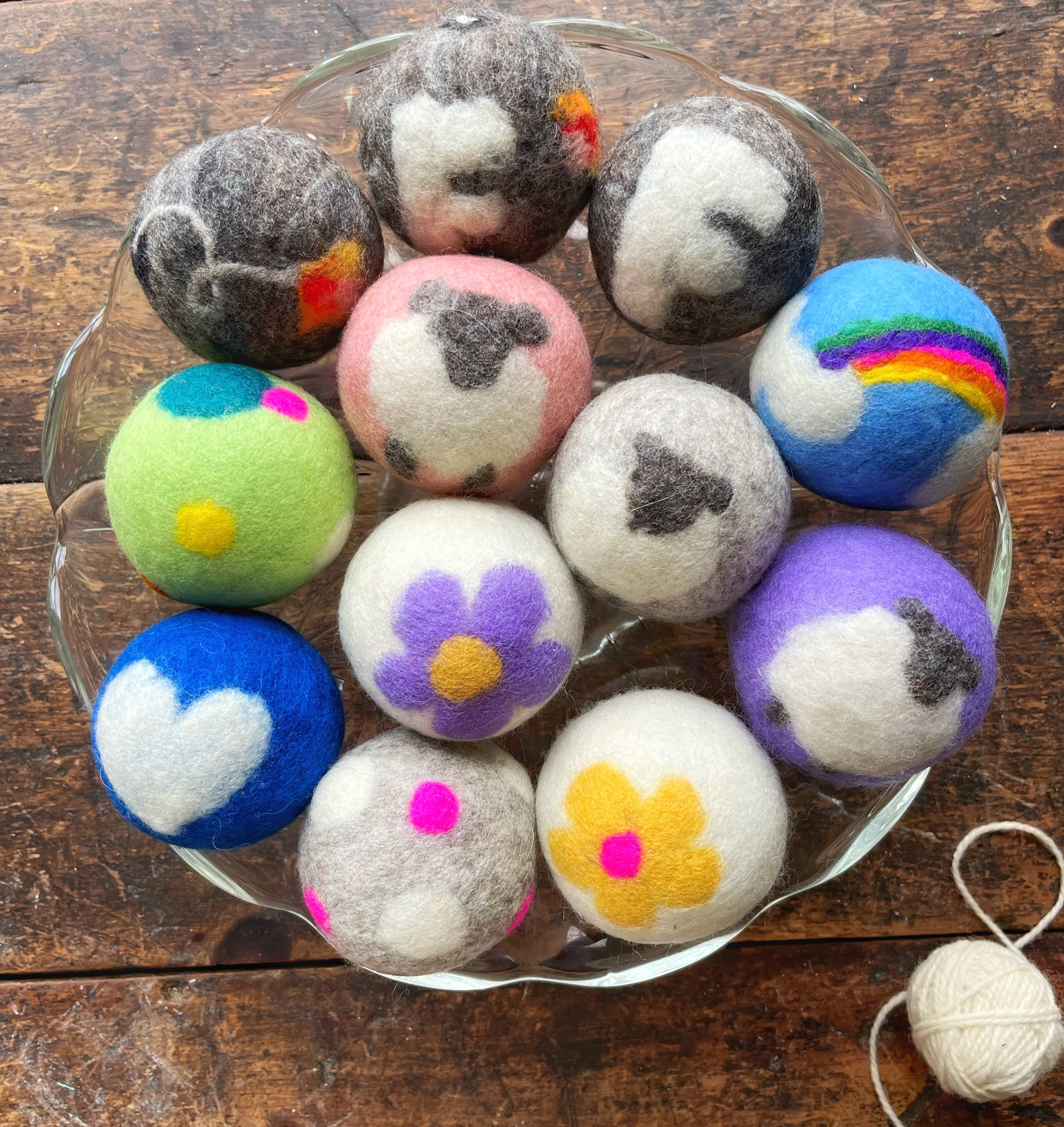 Hand rolled and felted 100% wool dryer balls. Replenished as quickly as possible!