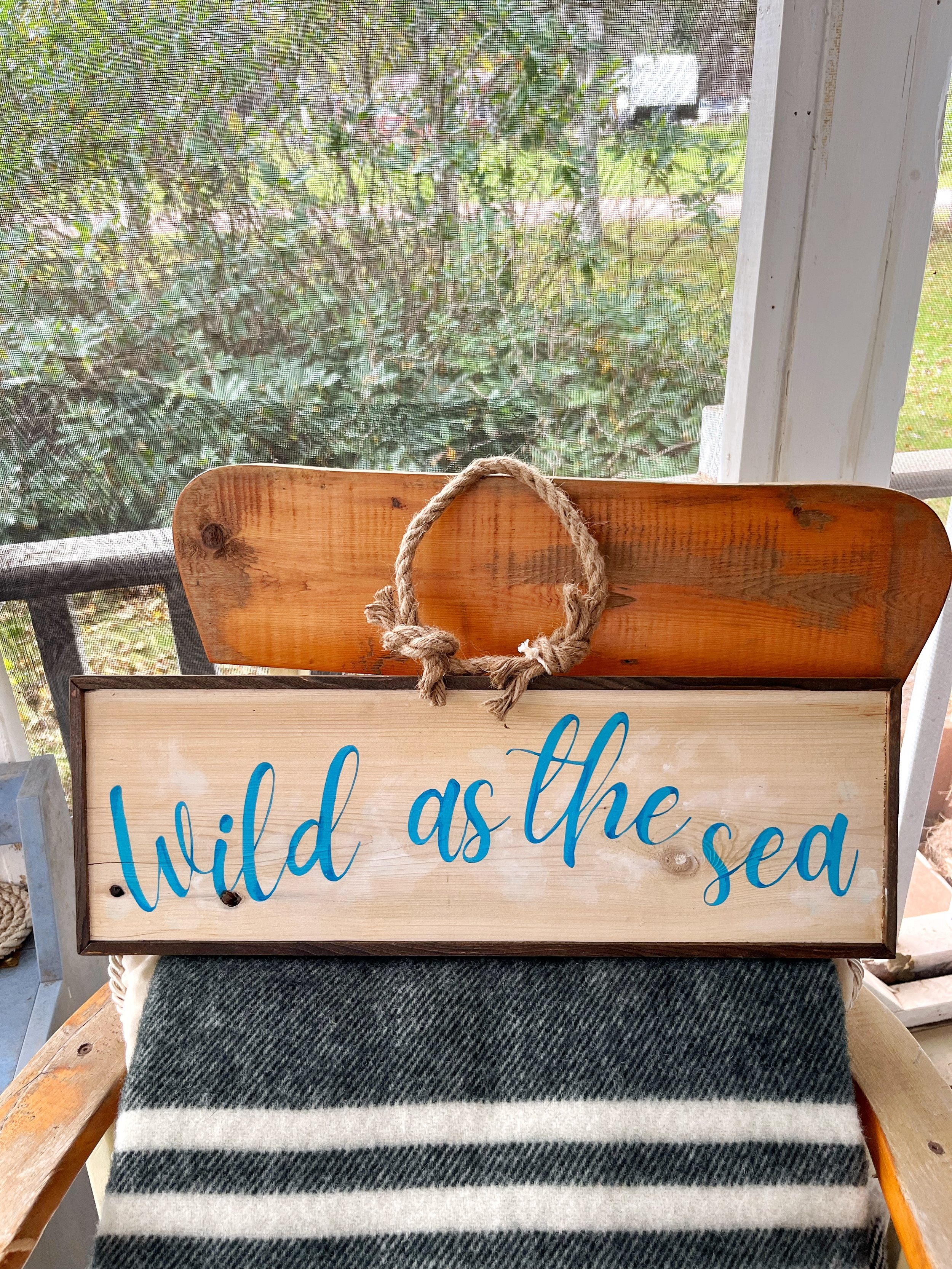 Handpainted Salvaged Cedar