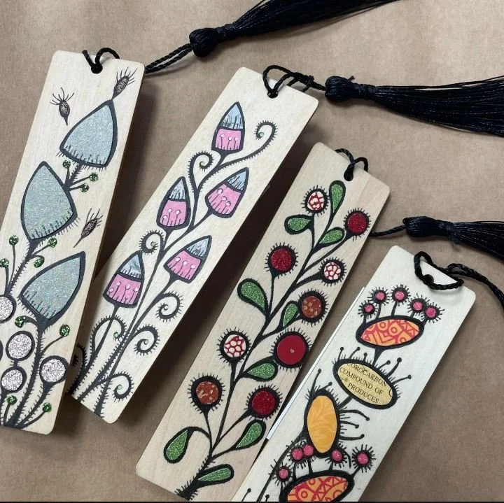 Hand-Painted Wooden Bookmarks - Floral Edition