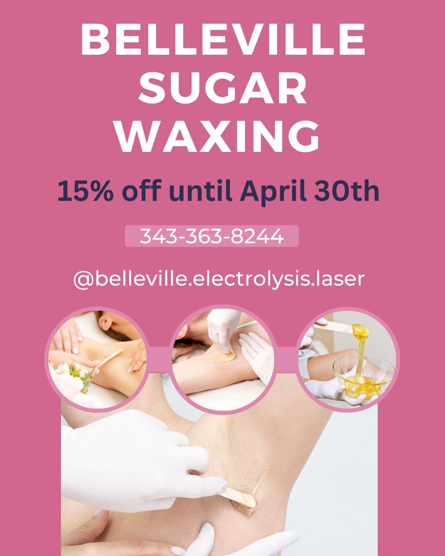 Sugaring Sale!! @belleville.electrolysis.laser Get 15% off all sugar waxing services. Valid until April 30th 2023. Sugaring has been around since before 1900 BC!! It&rsquo;s Vegan, more comfortable than waxing, excellent choice for sensitive skin typ