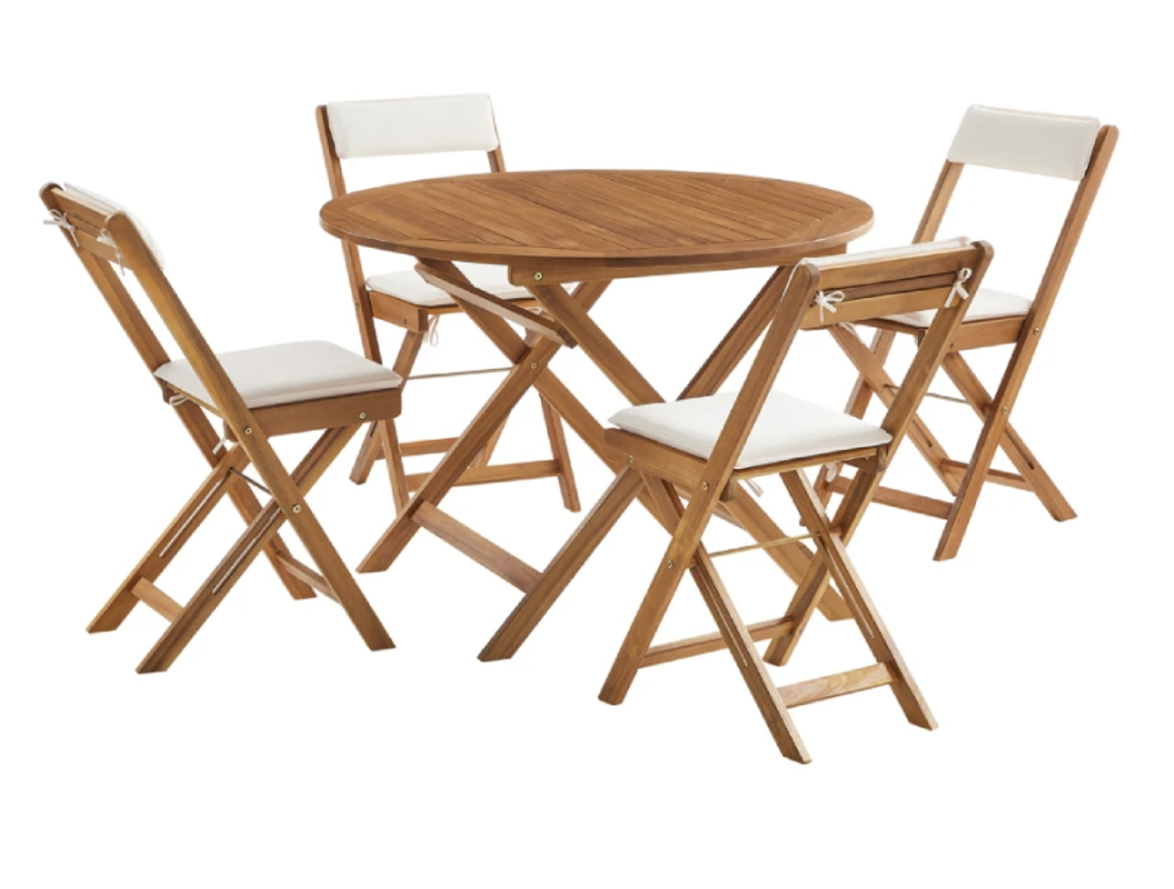 Shangri-la maya bay 4 seater foldable outdoor patio set acacia wood (teak cream)
"Table: H100cm x D72cm x W72cm
Chair: H80cm x D49cm x W38cm"
RRP: $739.99
Selling at: $500.00
Available: 1