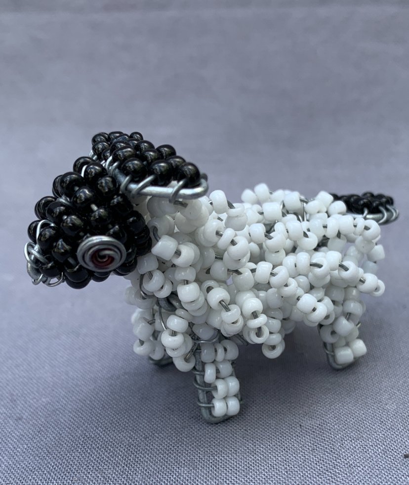 beaded baby sheep