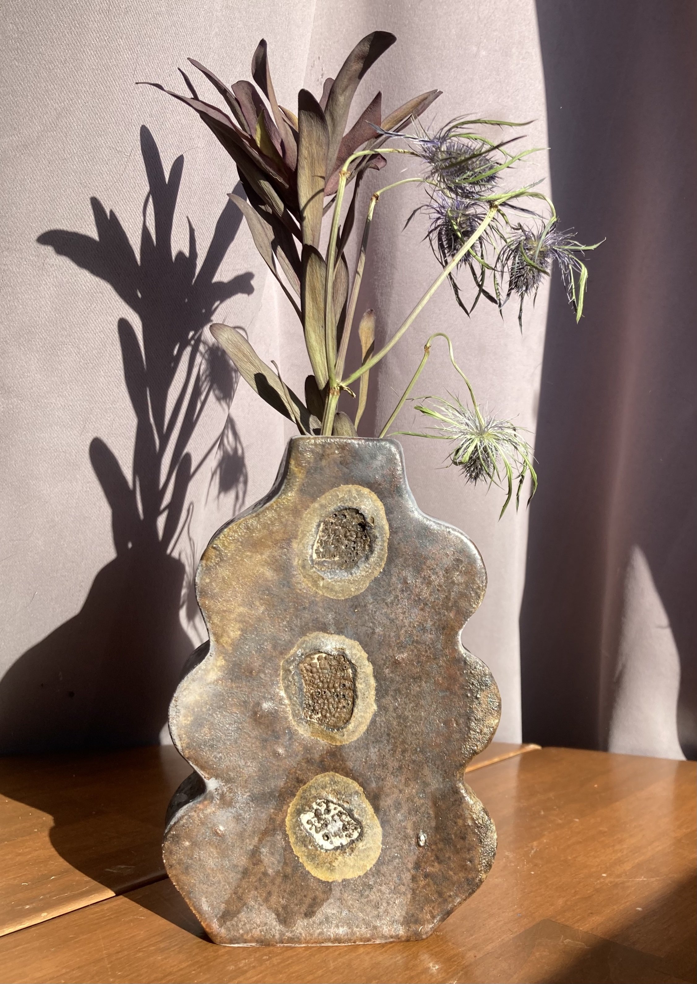Lichen Wiggle Woodfired Vase