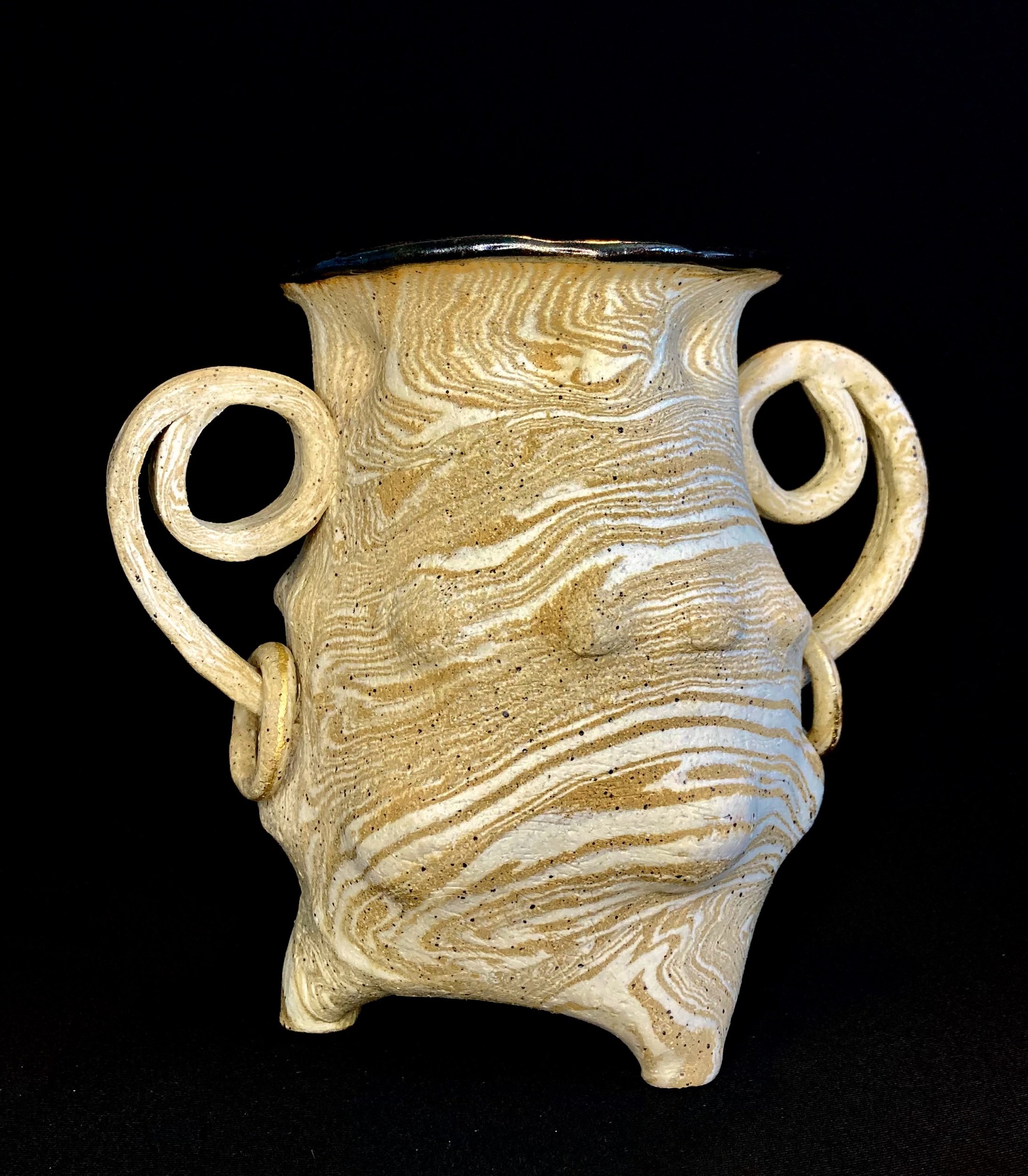 Marbled ring vase