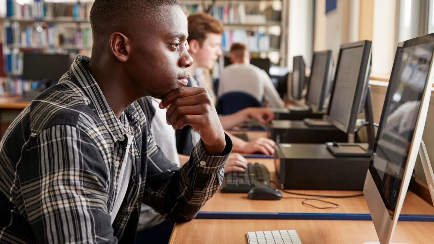 High school student with test anxiety takes the digital SAT.