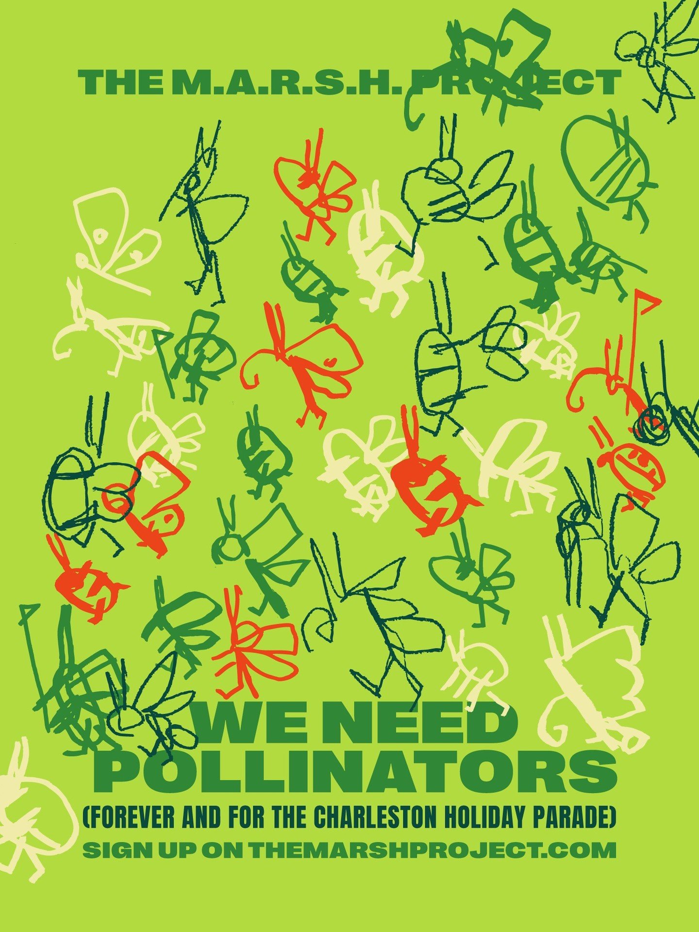 We are officially walking and biking in the @citycharlestonsc Holiday Parade! We need about.... 60 participants to dress up as pollinators. Birds, bugs or bats, what have you! 🕊🐛🦋🐝🦇

@silverhillstudiochs is hosting us and a costume making party 