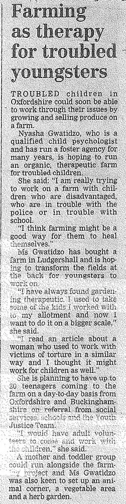 Farming as therapy for troubled youngsters