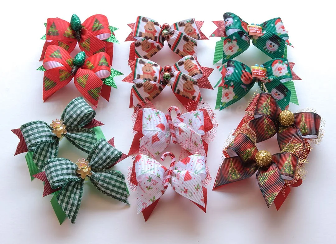 Standard Pet Grooming Bows Christmas Winter Assortment