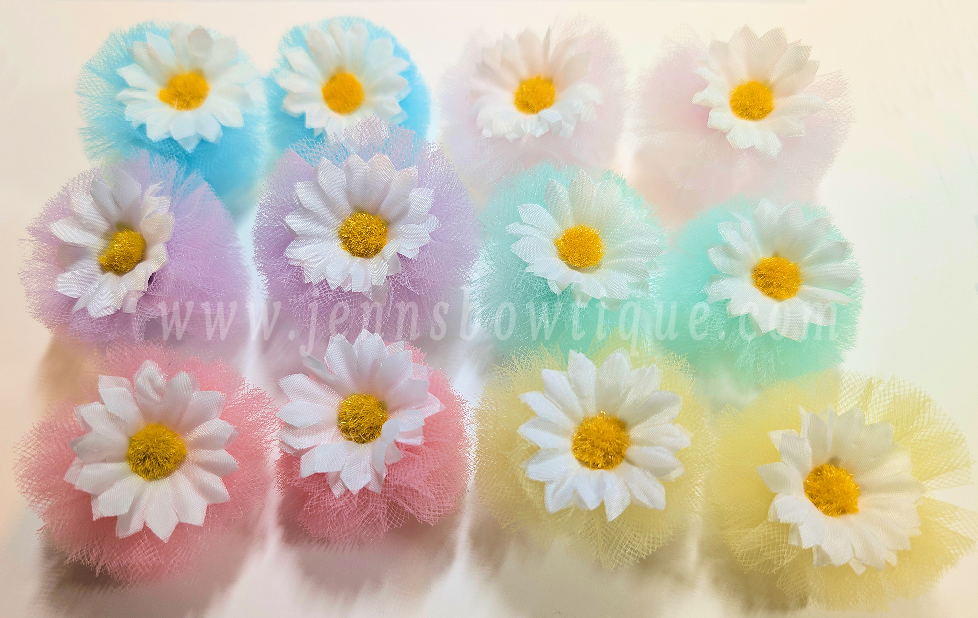 Daisy Tulle Puff Bows