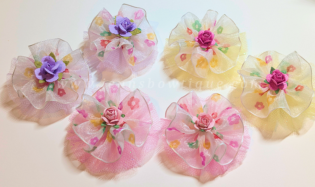 Spring Blooms Ruffle Pixie Bows