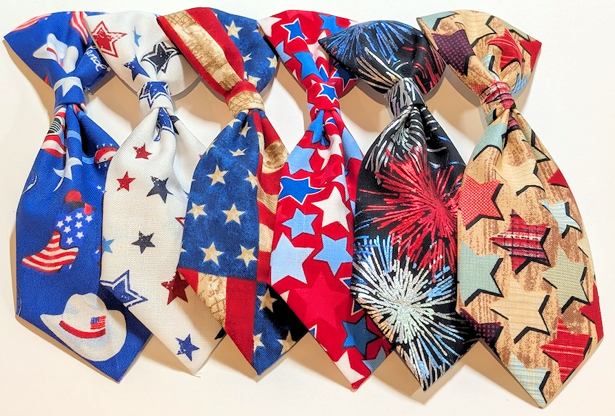 Pet Neckties Red White Blue Assortment