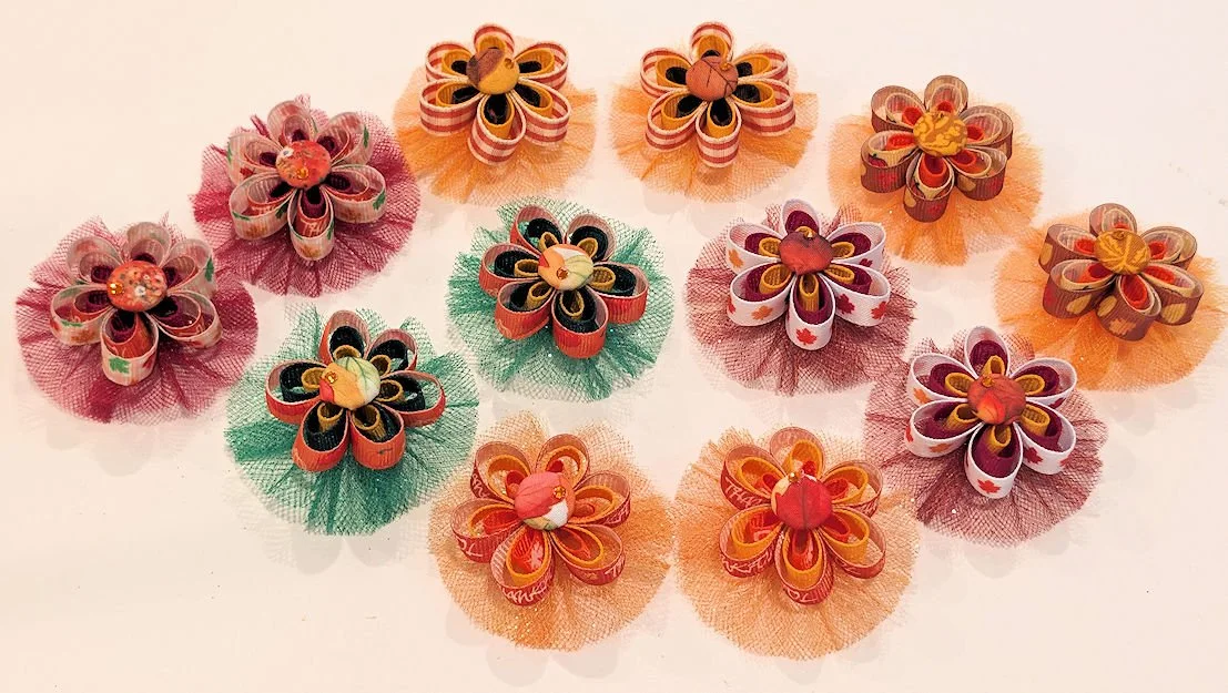 Autumn Flower Pixie Bows
