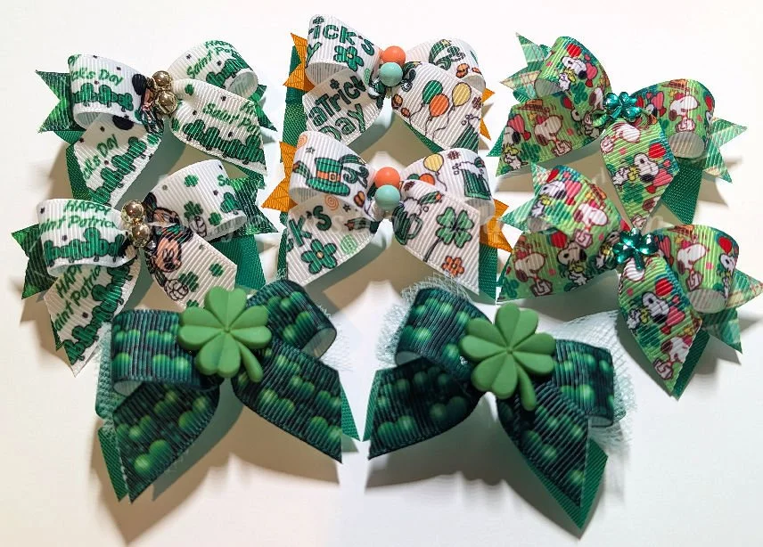 Standard Pet Grooming Bows St Patricks Day Assortment