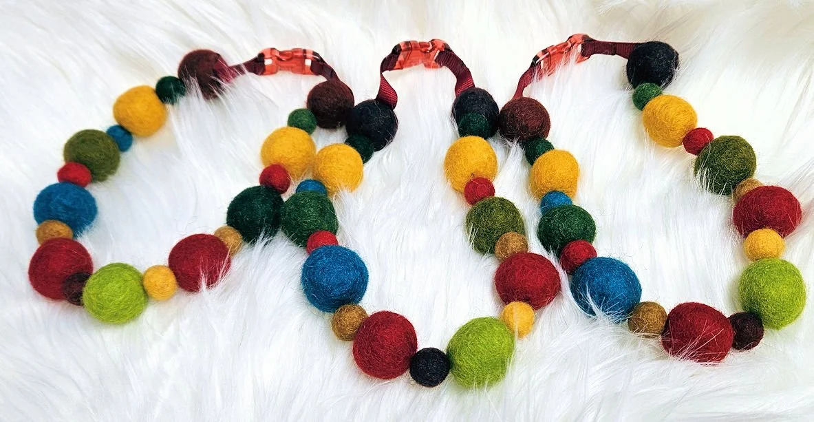 Wool Pompom Pet Necklaces