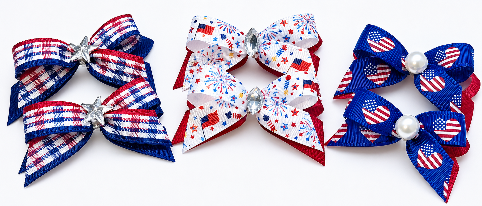 Petite Bows Red White Blue Assortment