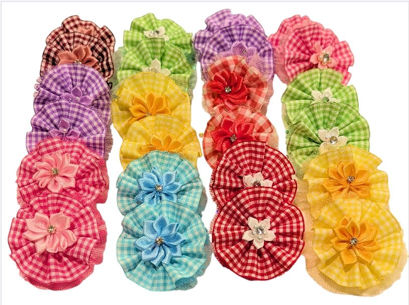 Ruffle Gingham Bows