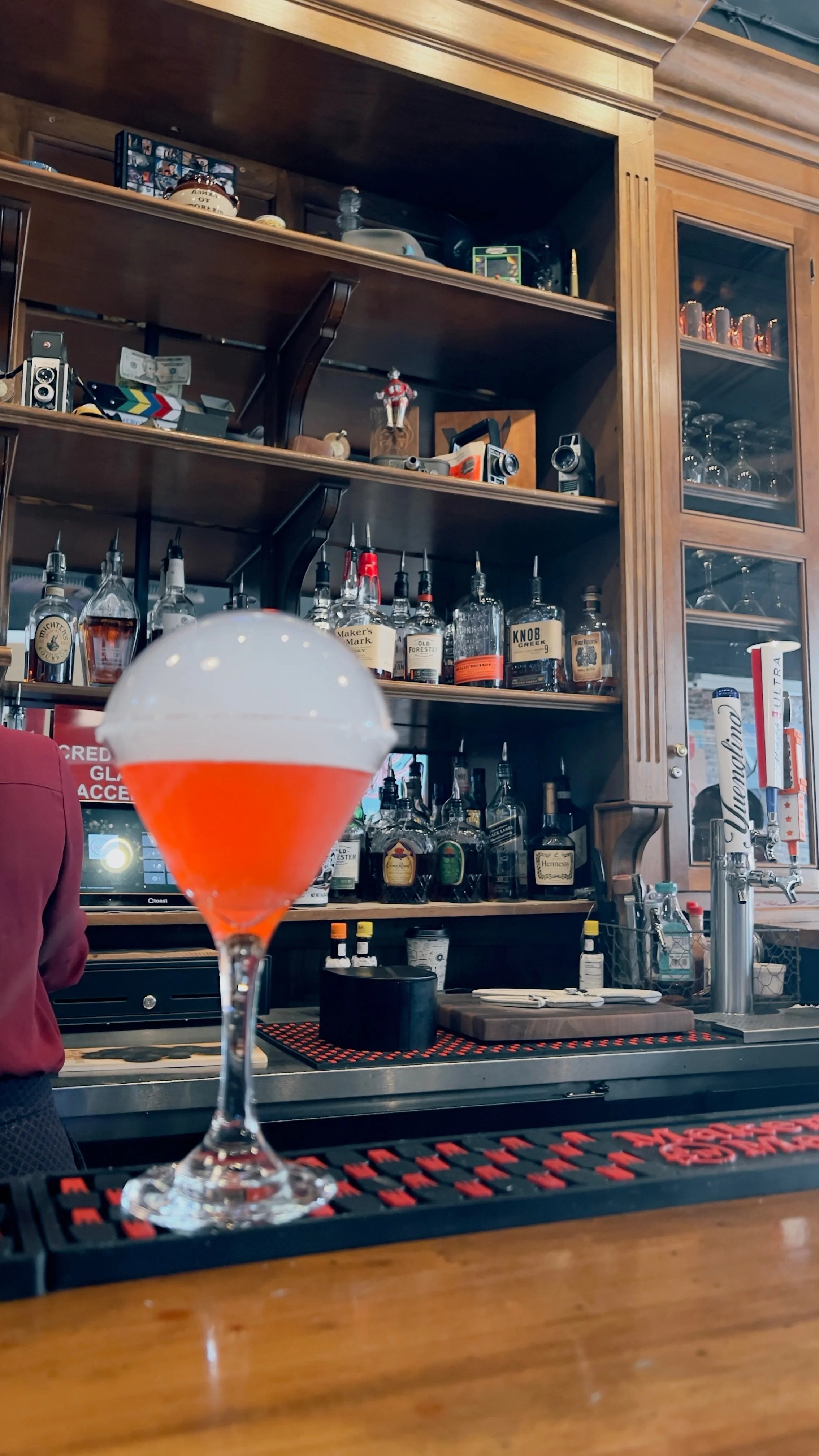 A perfectly crafted signature cocktail served at the Romero's bar, best craft cocktails in Mount Sterling.