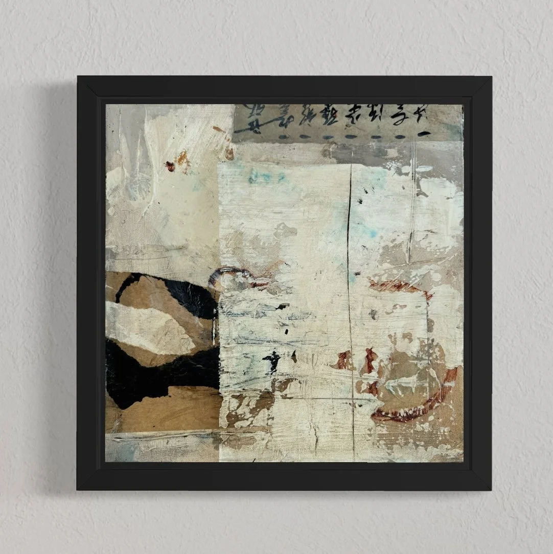 Layers of Leaving    12 x 12 Mixed Media