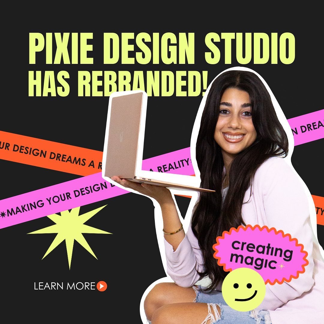 😜Exciting updates are underway at Pixie Design Studio! I am thrilled to reveal our rebrand, marking a fresh chapter of creativity and innovation. With the new vibrant identity comes a suite of updated services, transparent pricing structures, and st