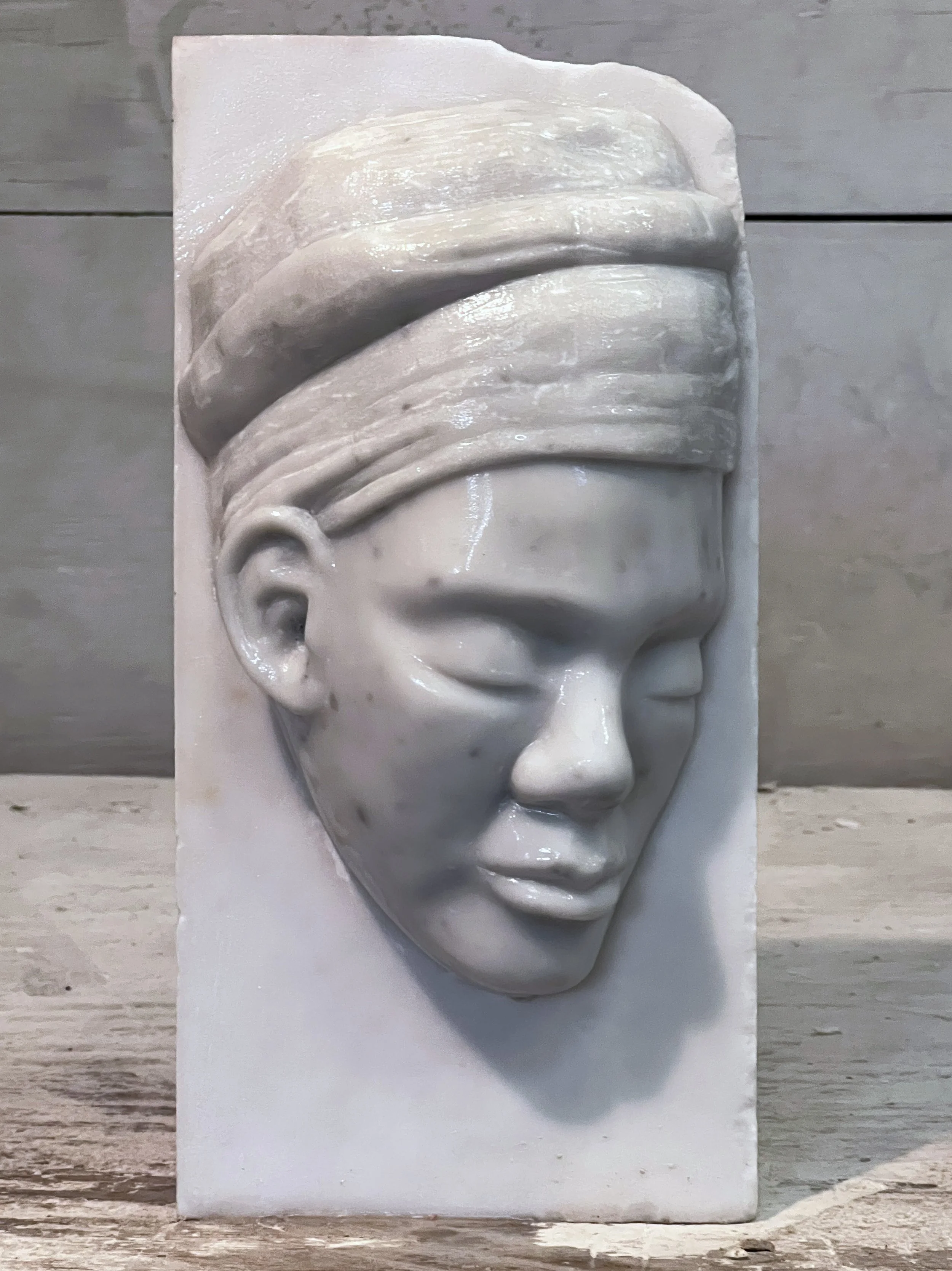 "Donovan", 2025, Carrara marble, 8x9x15