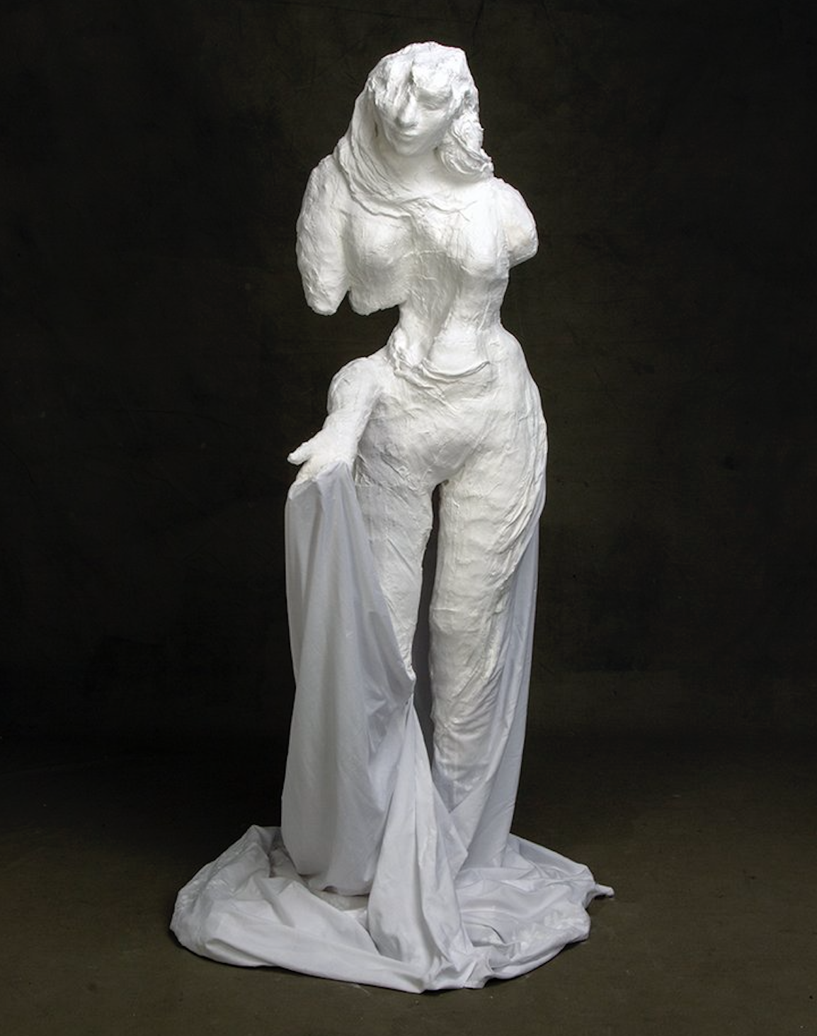 "Aphrodite", 2022, plaster bandages and linen, 65x20x20"