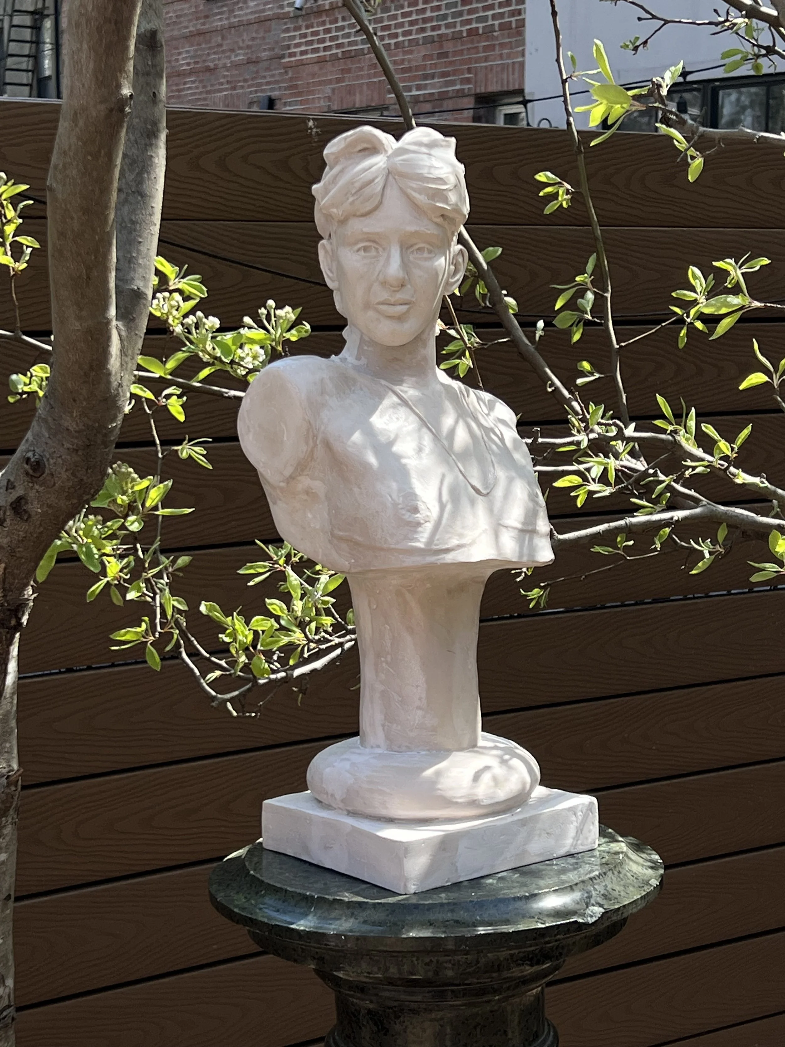 "i cut my own hair but my partner bleaches it", 2026, cast Aquaresin, 20.5x10x7"