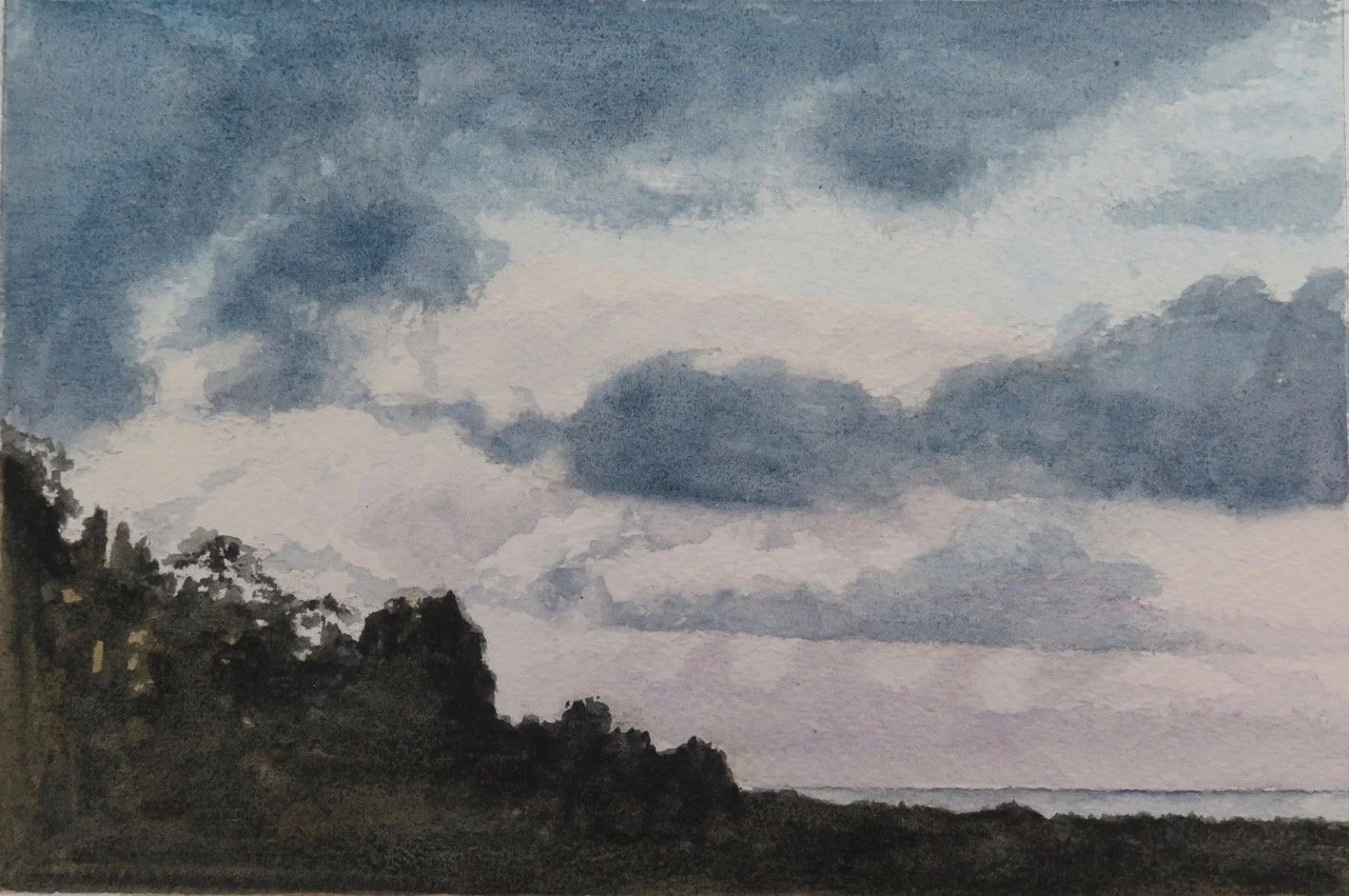 Dusk, watercolour on Arches 600gsm paper, 16 x 24cm SOLD