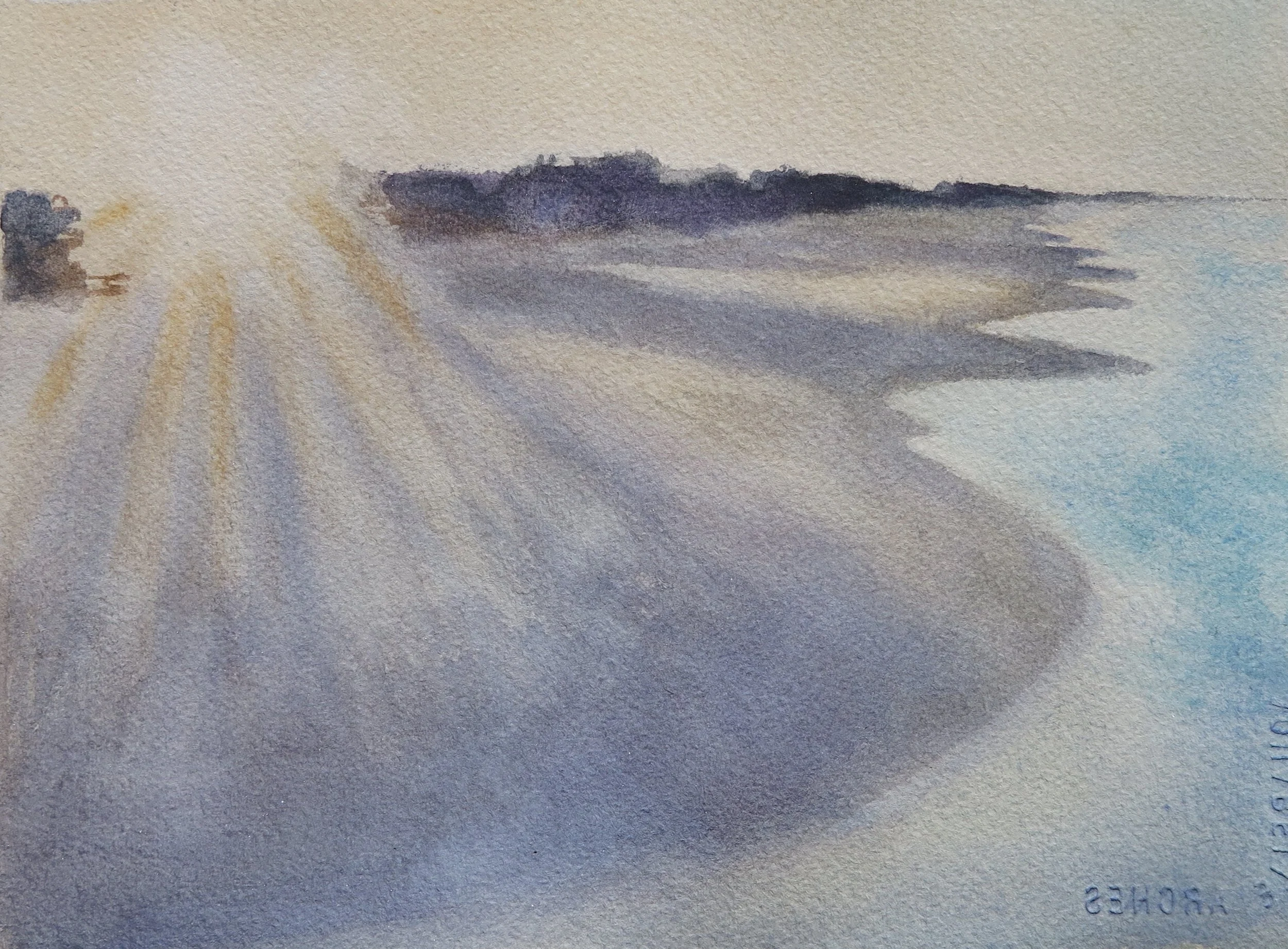 Going Home, watercolour on paper, 16.5 x 22cm, SOLD