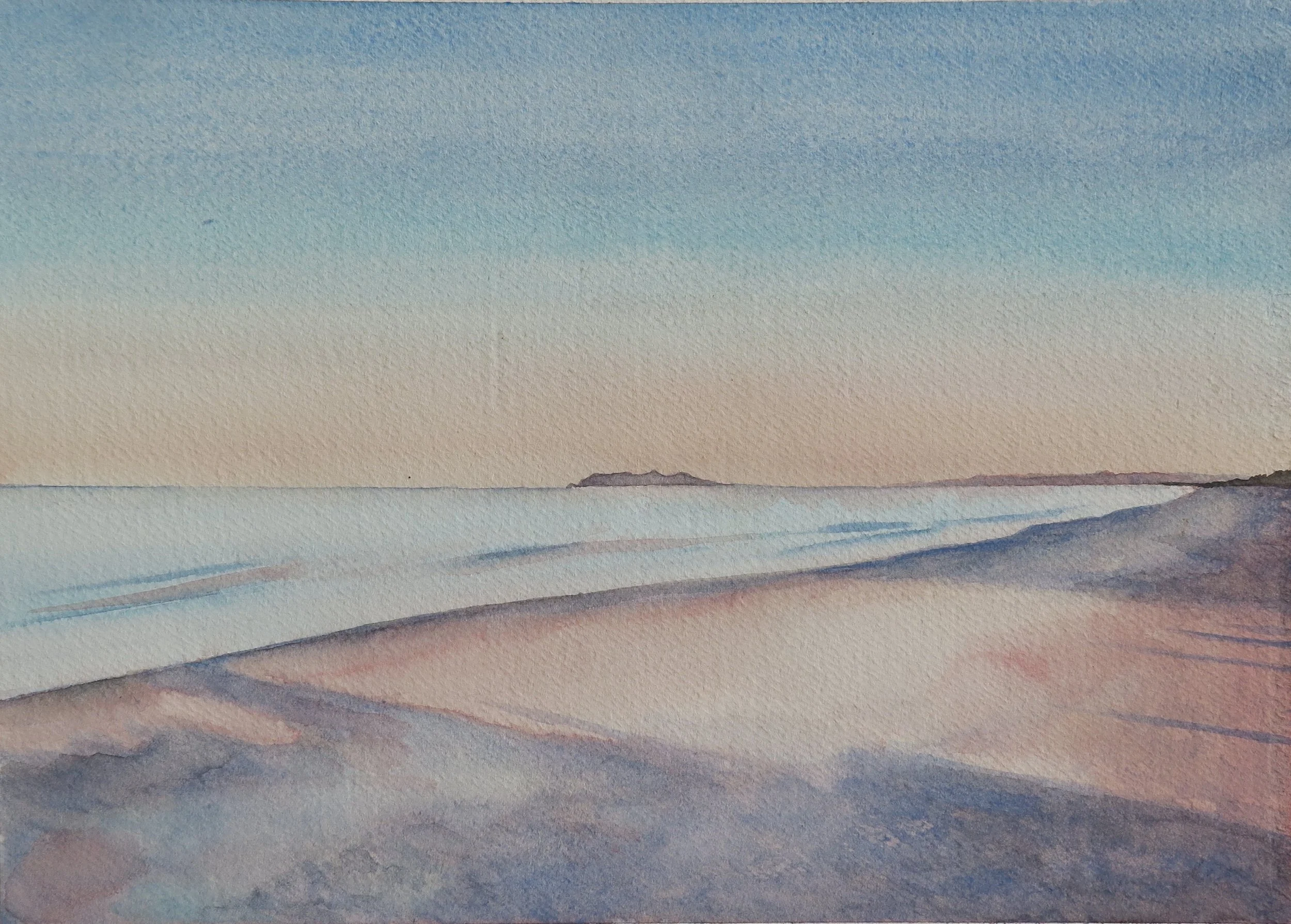 Late Shadows, watercolour on Fabriano 600gsm paper, 24 x 33cm, $180